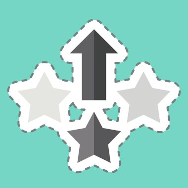 Çıkartma çizgisi Seviye 'yi kesti. Çevrimiçi Oyun sembolüyle ilgili. Basit tasarım çizimi