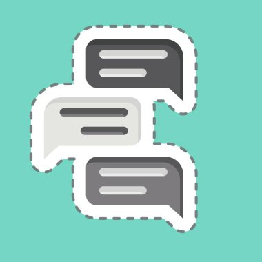 Çıkartma hattı Chat 'i kesti. Çevrimiçi Oyun sembolüyle ilgili. Basit tasarım çizimi