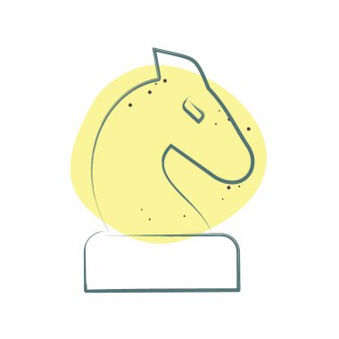 Simge Stratejisi. Çevrimiçi Oyun sembolüyle ilgili. Renkli Leke Biçimi. Basit tasarım çizimi