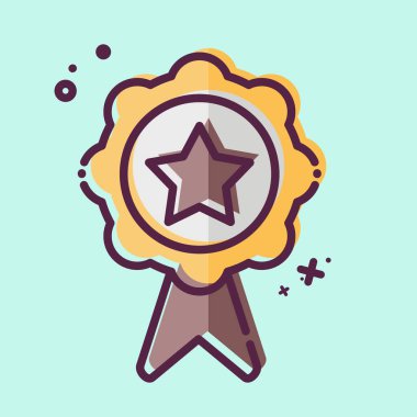 Simge Rütbesi. Çevrimiçi Oyun sembolüyle ilgili. MBE tarzı. Basit tasarım çizimi