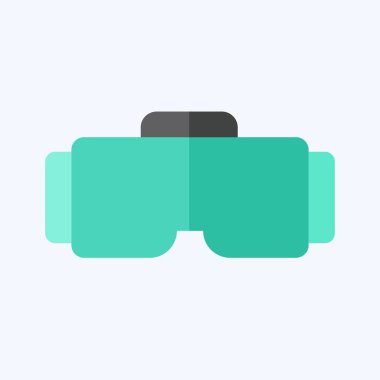 Simge VR Gözlükleri. Çevrimiçi Oyun sembolüyle ilgili. Düz stil. Basit tasarım çizimi