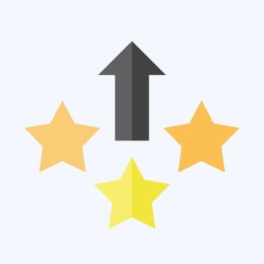 Simge Seviyesi Yükseldi. Çevrimiçi Oyun sembolüyle ilgili. Düz stil. Basit tasarım çizimi