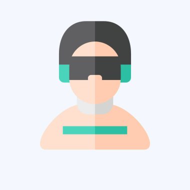 Simgesel Oyuncu. Çevrimiçi Oyun sembolüyle ilgili. Düz stil. Basit tasarım çizimi