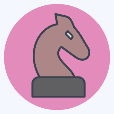 Simge Stratejisi. Çevrimiçi Oyun sembolüyle ilgili. renk arkadaşı stili. Basit tasarım çizimi