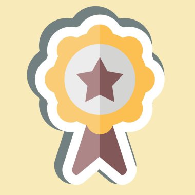 Çıkartma Rütbesi. Çevrimiçi Oyun sembolüyle ilgili. Basit tasarım çizimi