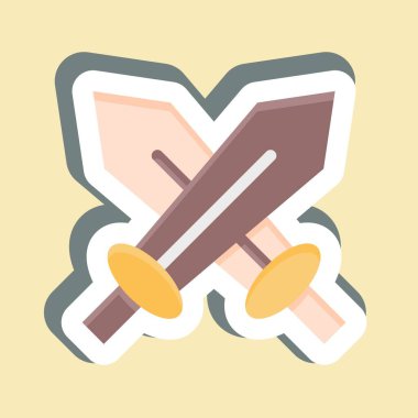 Etiket PVP. Çevrimiçi Oyun sembolüyle ilgili. Basit tasarım çizimi