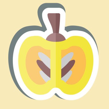 Sticker Pumpkin. related to Healthy Food symbol. simple design illustration clipart