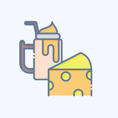 Simge Chesee. Sağlıklı gıda sembolüyle ilgili. Karalama stili. Basit tasarım çizimi