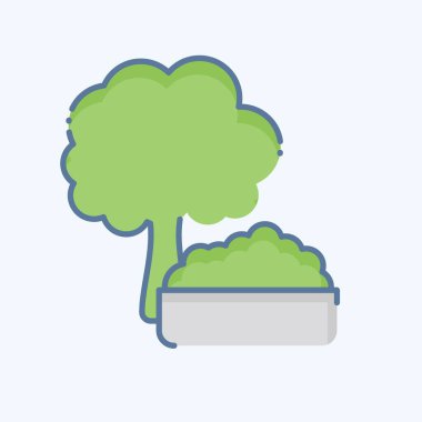 Brokoli ikonu. Sağlıklı gıda sembolüyle ilgili. Karalama stili. Basit tasarım çizimi