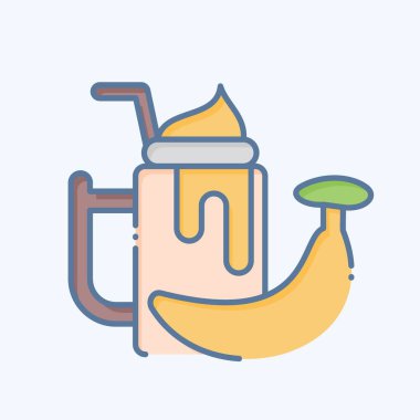 Icon Banana Smothie. related to Healthy Food symbol. doodle style. simple design illustration clipart