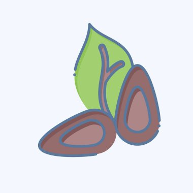 Icon Almond. related to Healthy Food symbol. doodle style. simple design illustration clipart