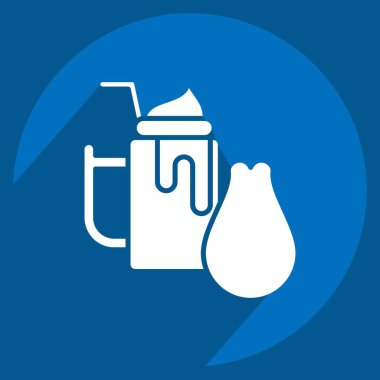 Simge Avokado. Sağlıklı gıda sembolüyle ilgili. Uzun gölge tarzı. Basit tasarım çizimi