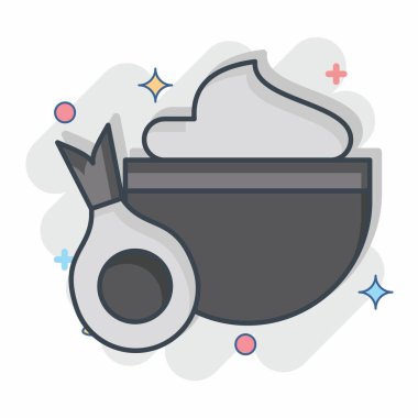 Simge Soğanı. Sağlıklı gıda sembolüyle ilgili. Çizgi roman. Basit tasarım çizimi