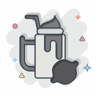 Icon Lemon. Sağlıklı gıda sembolüyle ilgili. Çizgi roman. Basit tasarım çizimi