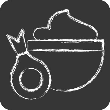 Simge Soğanı. Sağlıklı gıda sembolüyle ilgili. Tebeşir stili. Basit tasarım çizimi