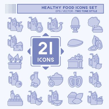 Simge Sağlıklı Yemek. Meyve sembolüyle ilgili. İki ton stili. Basit tasarım çizimi