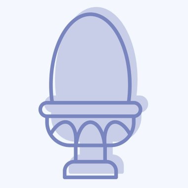 Icon Haşlanmış Yumurta. Sağlıklı gıda sembolüyle ilgili. İki ton stili. Basit tasarım çizimi