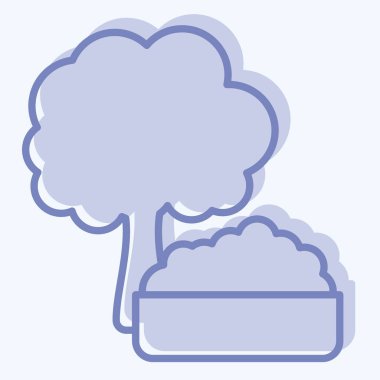 Brokoli ikonu. Sağlıklı gıda sembolüyle ilgili. İki ton stili. Basit tasarım çizimi