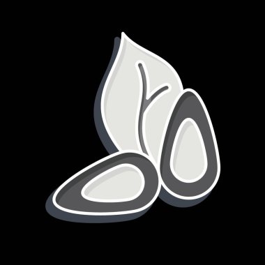 Simge bademi. Sağlıklı gıda sembolüyle ilgili. Parlak bir stil. Basit tasarım çizimi