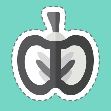 Sticker line cut Pumpkin. related to Healthy Food symbol. simple design illustration clipart