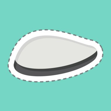 Çıkartma çizgisi Tavuk Göğüs 'ü kesti. Sağlıklı gıda sembolüyle ilgili. Basit tasarım çizimi