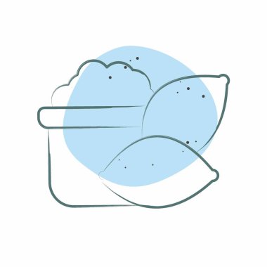 Simge yer elmaları. Sağlıklı gıda sembolüyle ilgili. Renkli Leke Biçimi. Basit tasarım çizimi