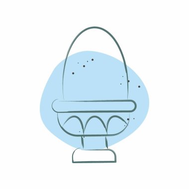 Icon Haşlanmış Yumurta. Sağlıklı gıda sembolüyle ilgili. Renkli Leke Biçimi. Basit tasarım çizimi