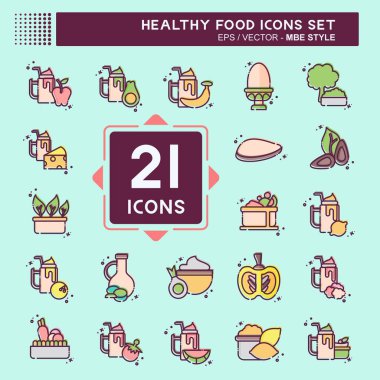 Simge Sağlıklı Yemek. Meyve sembolüyle ilgili. MBE tarzı. Basit tasarım çizimi