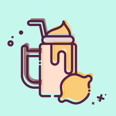 Icon Lemon. Sağlıklı gıda sembolüyle ilgili. MBE tarzı. Basit tasarım çizimi