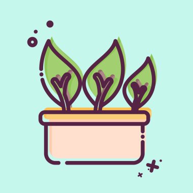 Icon Çin Kale Yaprağı. Sağlıklı gıda sembolüyle ilgili. MBE tarzı. Basit tasarım çizimi