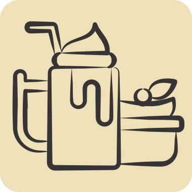 Icon Yogurt. related to Healthy Food symbol. hand drawn style. simple design illustration clipart