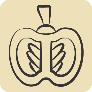 Icon Pumpkin. related to Healthy Food symbol. hand drawn style. simple design illustration clipart