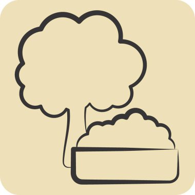 Brokoli ikonu. Sağlıklı gıda sembolüyle ilgili. El çizimi tarzı. Basit tasarım çizimi