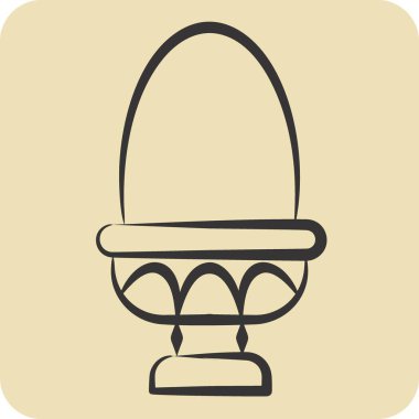 Icon Boiled Egg. related to Healthy Food symbol. hand drawn style. simple design illustration clipart