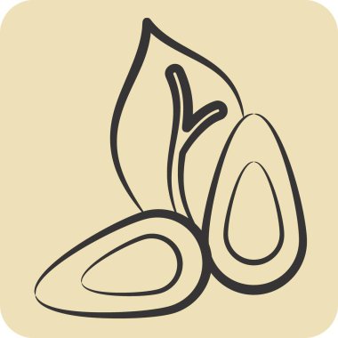Icon Almond. related to Healthy Food symbol. hand drawn style. simple design illustration clipart