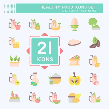 Simge Sağlıklı Yemek. Meyve sembolüyle ilgili. Düz stil. Basit tasarım çizimi