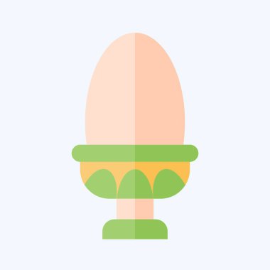 Icon Haşlanmış Yumurta. Sağlıklı gıda sembolüyle ilgili. Düz stil. Basit tasarım çizimi