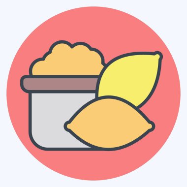 Simge yer elmaları. Sağlıklı gıda sembolüyle ilgili. renk arkadaşı stili. Basit tasarım çizimi