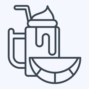 İkon su kavunu. Sağlıklı gıda sembolüyle ilgili. Sıra tarzı. Basit tasarım çizimi