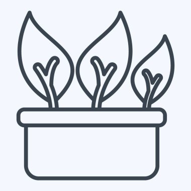 Icon Çin Kale Yaprağı. Sağlıklı gıda sembolüyle ilgili. Sıra tarzı. Basit tasarım çizimi