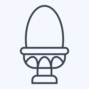 Icon Haşlanmış Yumurta. Sağlıklı gıda sembolüyle ilgili. Sıra tarzı. Basit tasarım çizimi