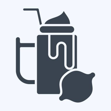 Icon Lemon. Sağlıklı gıda sembolüyle ilgili. Kabartma tarzı. Basit tasarım çizimi