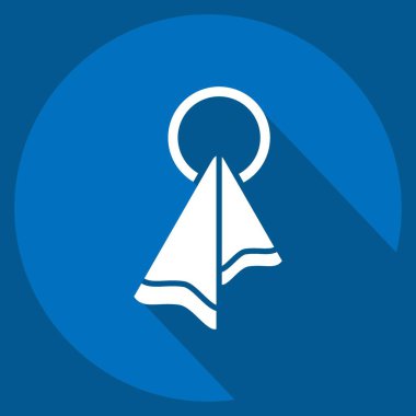 Simge Havlusu. Tenis Spor Sembolü ile ilgili. Uzun gölge tarzı. Basit tasarım çizimi