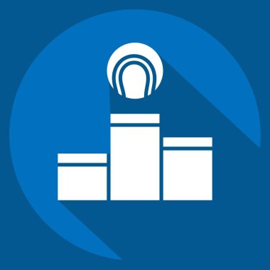 Simge kürsüsü. Tenis Spor Sembolü ile ilgili. Uzun gölge tarzı. Basit tasarım çizimi