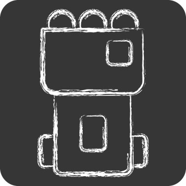 İkon Tenis Makinesi. Tenis Spor Sembolü ile ilgili. Tebeşir stili. Basit tasarım çizimi