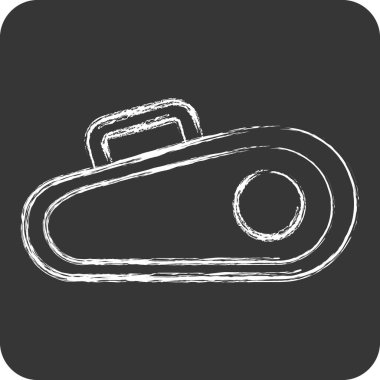 Simgesel Spor Çantası. Tenis Spor Sembolü ile ilgili. Tebeşir stili. Basit tasarım çizimi