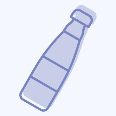 Simge Su Şişesi. Tenis Spor Sembolü ile ilgili. İki ton stili. Basit tasarım çizimi