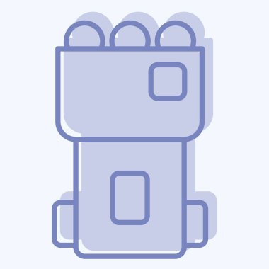 İkon Tenis Makinesi. Tenis Spor Sembolü ile ilgili. İki ton stili. Basit tasarım çizimi