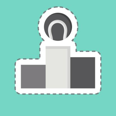 Çıkartma hattı Podyum 'u kesti. Tenis Spor Sembolü ile ilgili. Basit tasarım çizimi