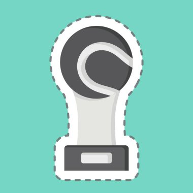 Etiket kesme ödülü. Tenis Spor Sembolü ile ilgili. Basit tasarım çizimi